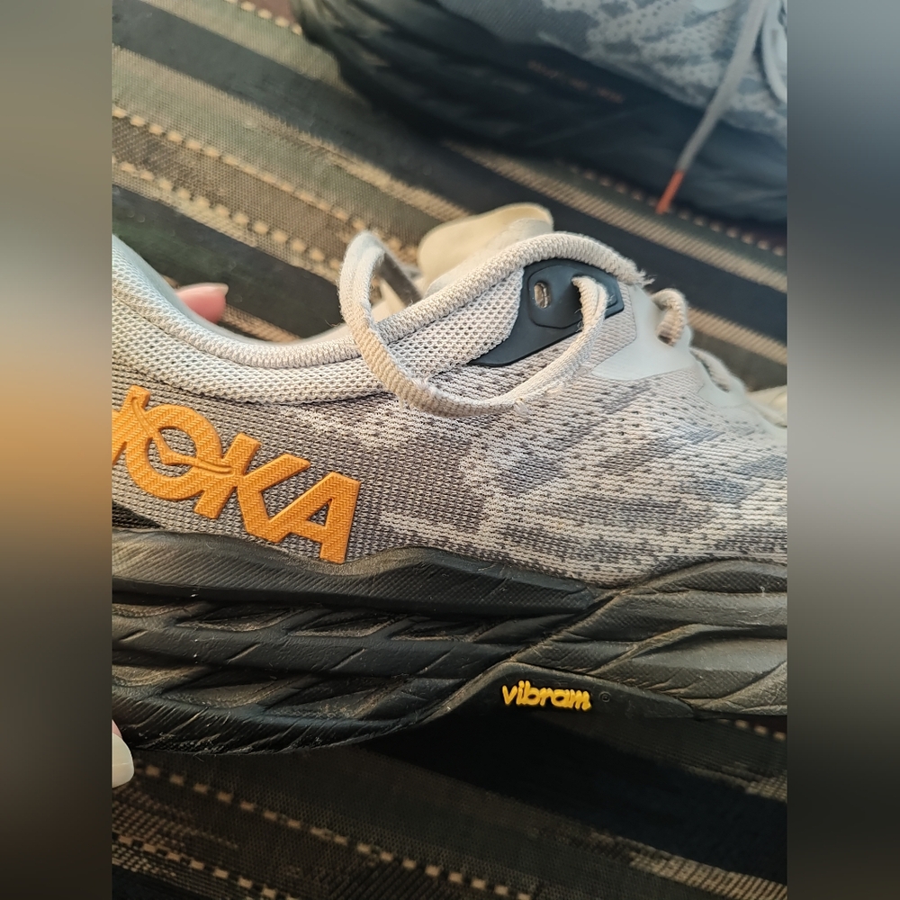 Hoka One One Speedgoat 5 Wide Trail Running Shoe Harbor Mist/Black Men's - Picture 4 of 11